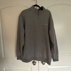 Columbia Mens XXL Gray Quarter Zip Pullover Fleece Lined Sweatshirt Mock Neck
